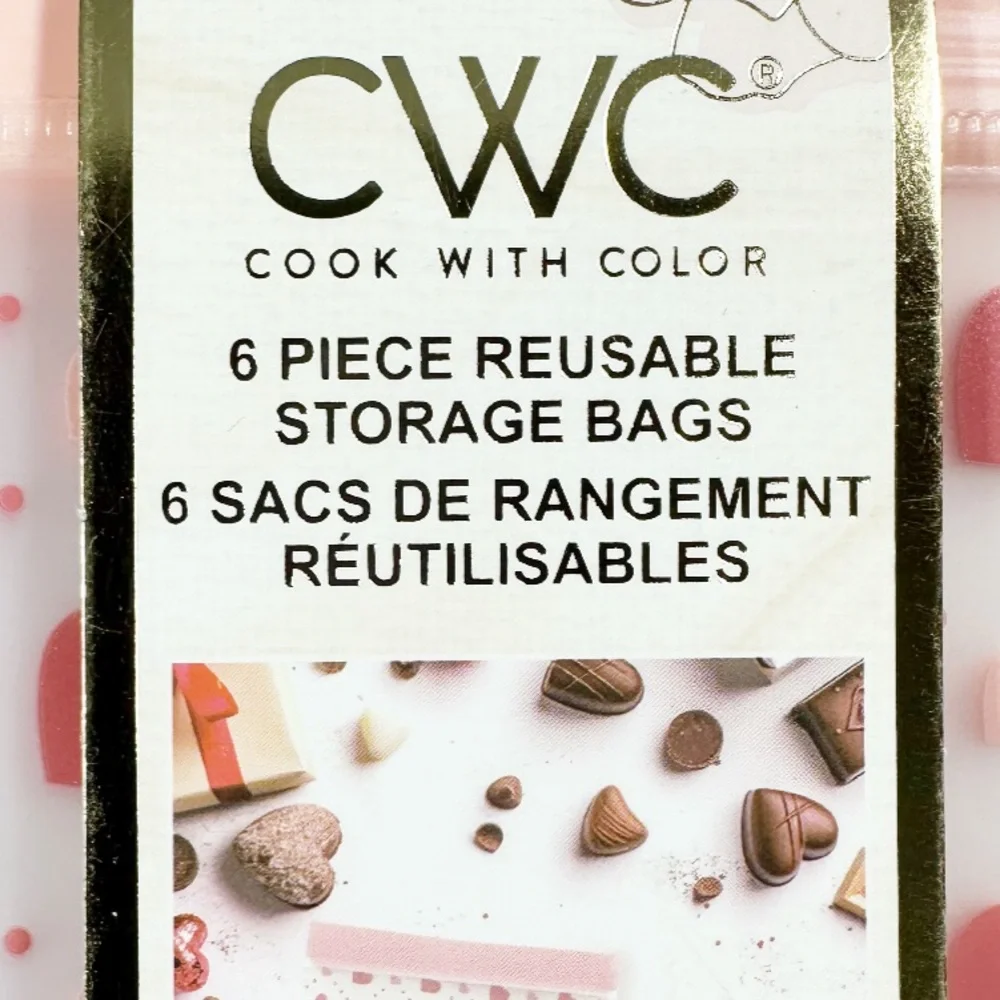 New CWC PINK HEART Reusable Storage Bags